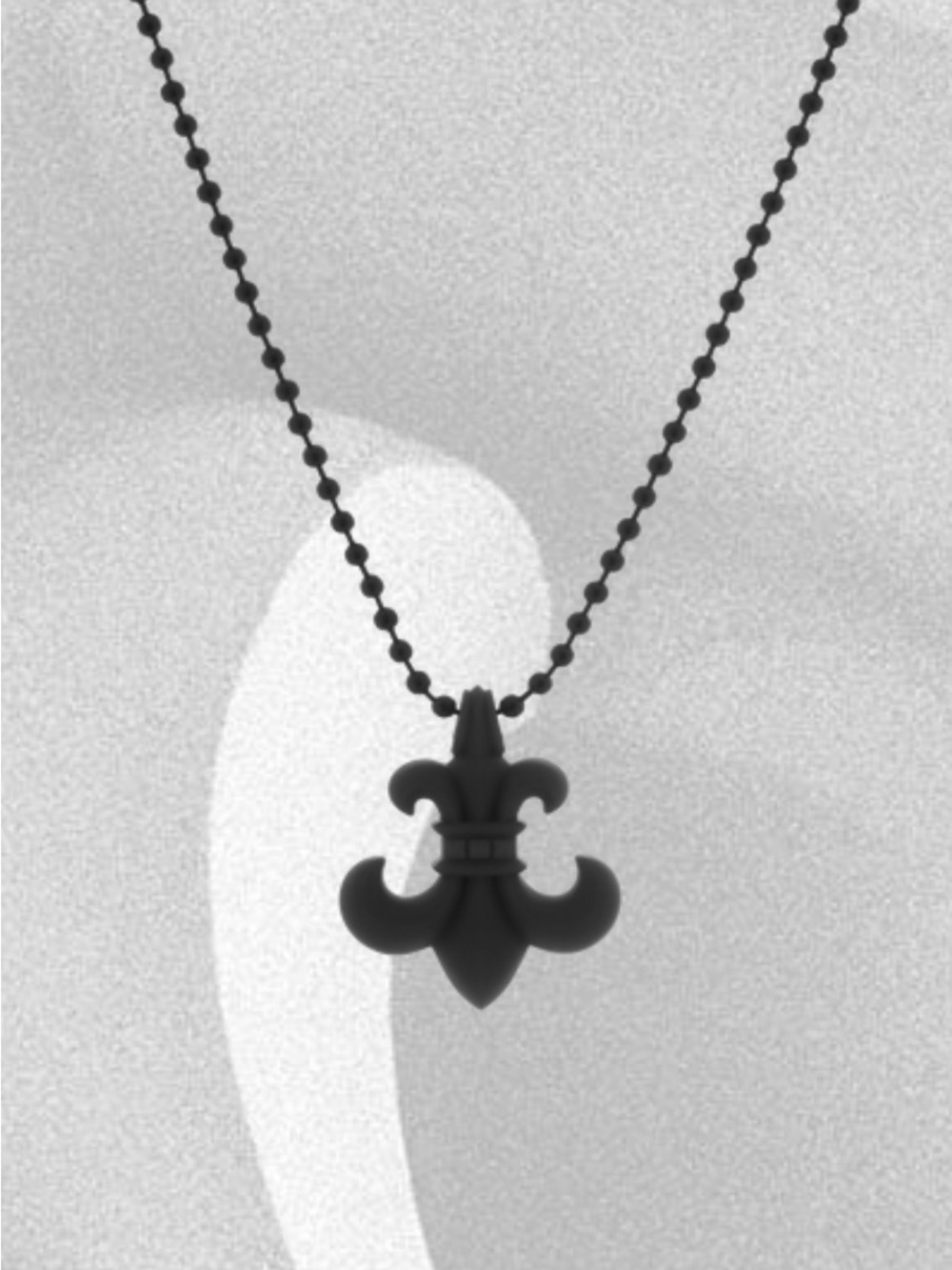 Chrome Hearts Silichrome Brand New BS Fleur Pendant Necklace - Black